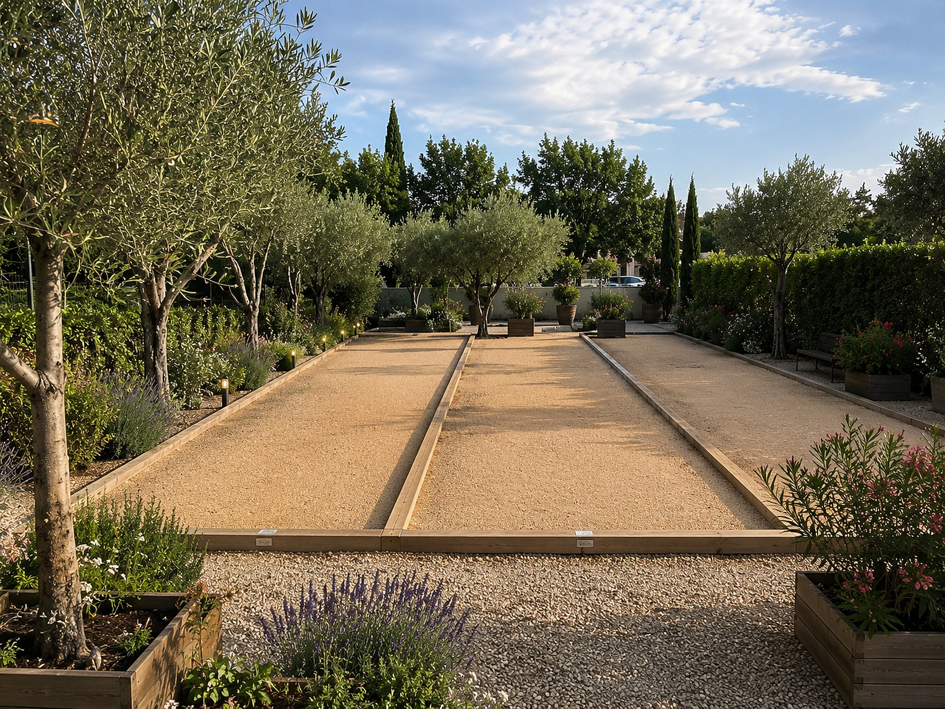 Le parc — les pistes de pétanque